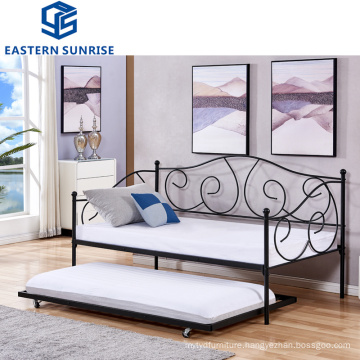 Home Furniture Wholesale Steel Metal Single Bed Elegant Design Day Beds